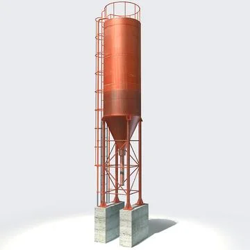 Concrete Water Tank 3D Model