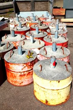 Concrete weights. Stock Photos