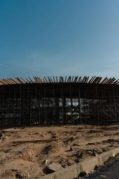 Concrete work for a road construction project 스톡 사진
