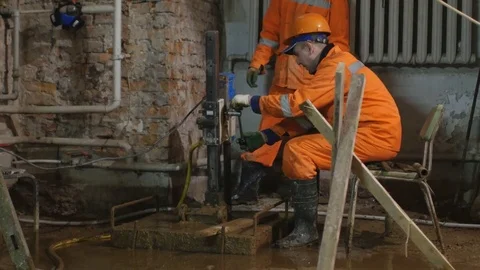 Concreters at work Stock Footage 73069513