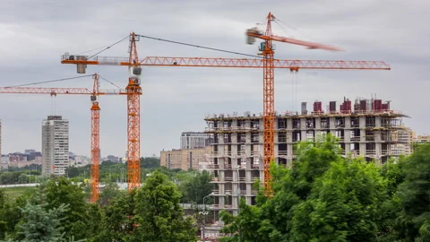 Concstruction Site of the New Building Stock Footage 160208520