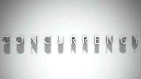 Concurrency 3D title animation with shadows on a white background Stock Footage 297007548