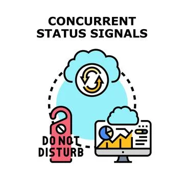 Concurrent status signals and data analysis concept Illustrazione stock