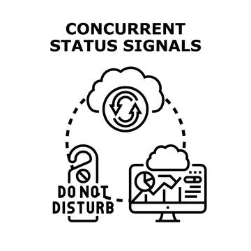 Concurrent status signals and data analysis concept Illustrazione stock