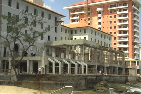 Condado PR: hotel reconstruction Stock Footage 660643