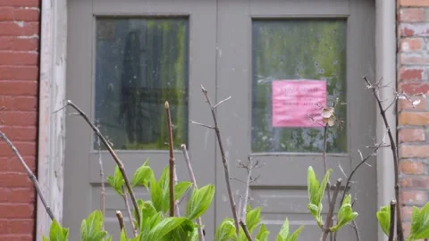 Condemned Building with Notice 4K Stock Footage 131477448