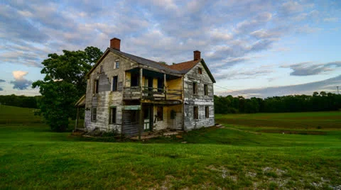 Condemned House at Sunset - Timelapse Stock Footage 22982342