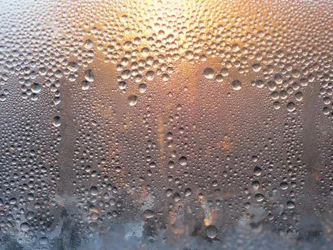 Condensation and Frost on Window Glass Stock Photos