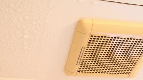 Condensation on the ceiling of a Japanese bathroom Video stock 336685641