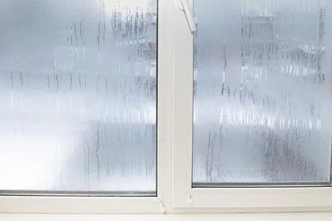 Condensation on Inside of Plastic Window Stock Photos