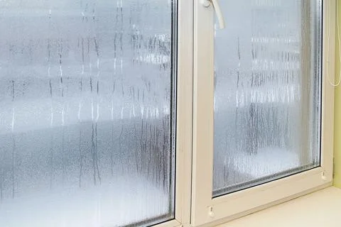 Condensation on Inside of Plastic Window Stock Photos