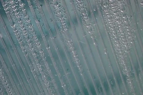 Condensation on translucent ribbed surface Stock Photos