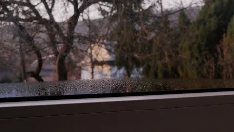 Condensation on the window Stock Footage 147014046