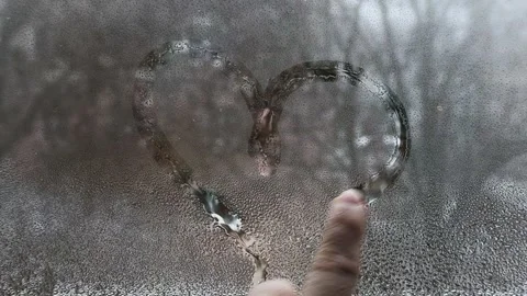 Condensation on window glass creates blurred effect Stock Footage 346029757
