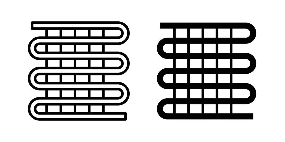 Condenser coil icon concept logo design collection Stock Illustration