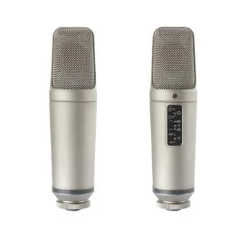 Condenser microphone - back and front view Stock Photos