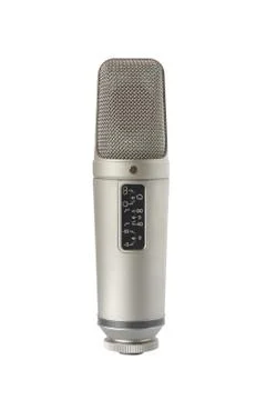 Condenser microphone - front view Stock Photos