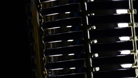 Condenser Microphone Macro Rotation Stock Footage 129336351