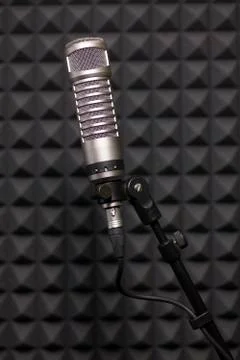 Condenser microphone in recording studio Stock Photos