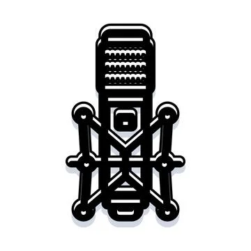 Condenser studio microphone icon for audio recording Stock Illustration