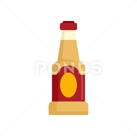 Condiment bottle icon flat isolated vector Иллюстрация