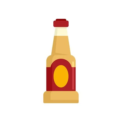 Condiment bottle icon flat isolated vector Stock Illustration