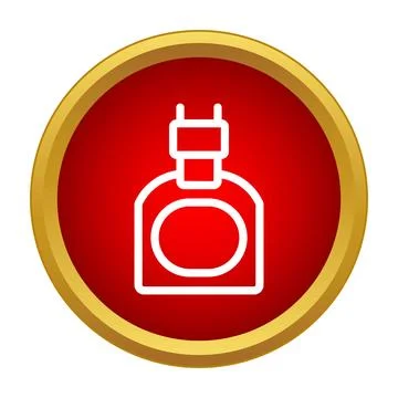 Condiment bottle icon in red app button Stock Illustration