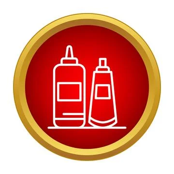 Condiment bottles icon representing fast food sauces Stock Illustration