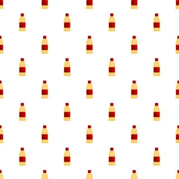 Condiment bottles repeating pattern on white background Stock Illustration