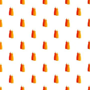 Condiment bottles seamless pattern for food background Illustrazione stock