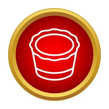Condiment dip ramekin food icon in red circle Stock Illustration