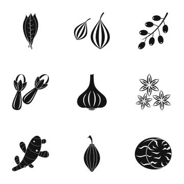Condiment icon set, simple style 스톡 일러스트