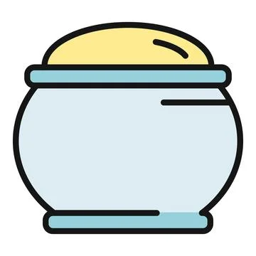 Condiment jar containing yellow sauce or food Illustrazione stock