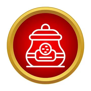 Condiment jar icon in red circle Illustrazione stock