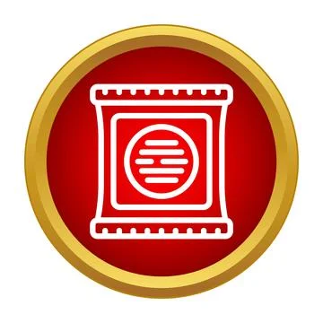 Condiment sachet pouch icon in red circle design Illustrazione stock