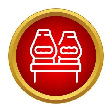 Condiment shakers set icon in red circle Stock Illustration