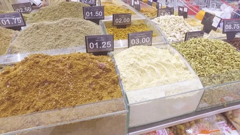 Condiments in the mall. Stock Footage 77689279