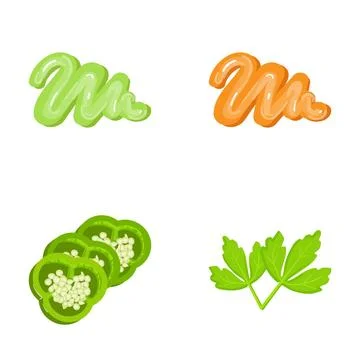 Condiments, spices, and fresh herbs vector collection Stock Illustration