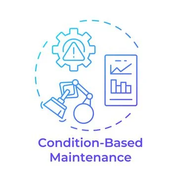 Condition based maintenance blue gradient concept icon Stock Illustration