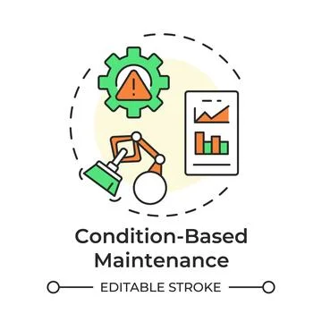 Condition based maintenance multi color concept icon Stock Illustration