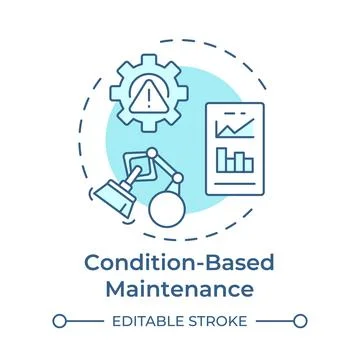 Condition based maintenance soft blue concept icon Stock Illustration