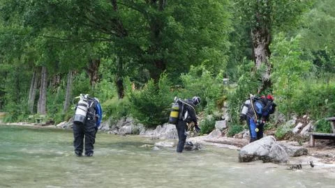 Condition development in scuba diving trio holiday leisure adventure Stock Photos