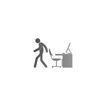 The condition of a man working hard at the computer template Stock Illustration