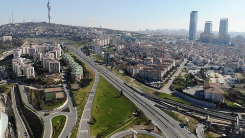 Condition of roads after curfew measures in the context of large cities in Turke Stock Footage 128318290