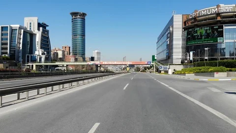 Condition of roads after curfew measures in the context of large cities in Turke Stock Footage 128318459