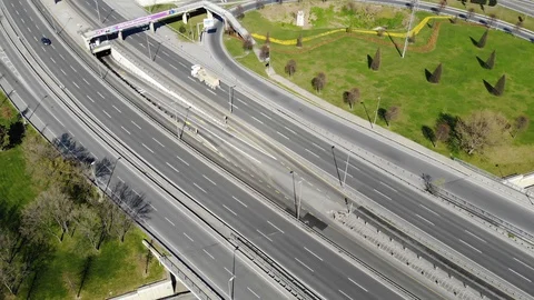 Condition of roads after curfew measures in the context of large cities in Turke Stock Footage 128318692