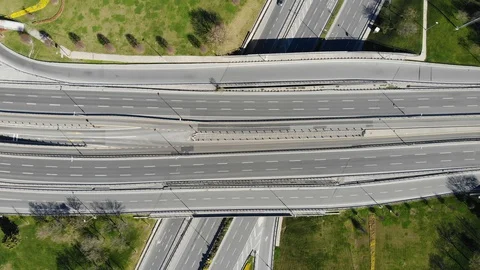 Condition of roads after curfew measures in the context of large cities in Turke Stock Footage 128318726