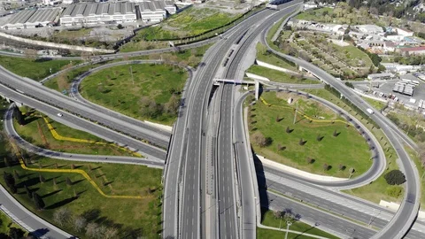 Condition of roads after curfew measures in the context of large cities in Turke Stock Footage 128318907