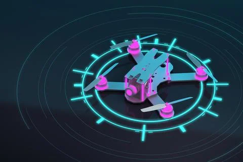 Conditional copter with highlighted details Stock Illustration