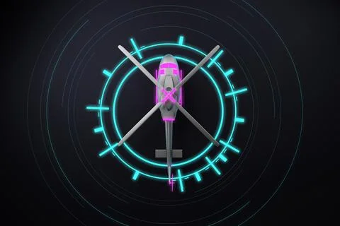 Conditional helicopter with highlighted details Stock Illustration